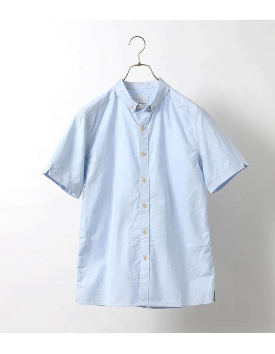 Shirts^RE MADE IN TOKYO JAPAN / Yellow Stitched Short Sleeve Button Down Shirt