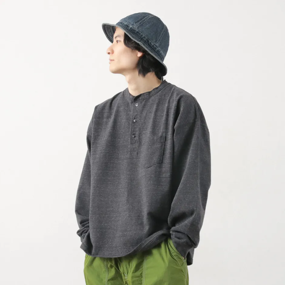 T-Shirts^REMI RELIEF / Melange Jersey Long Sleeve Henley Neck Pocket T-Shirt