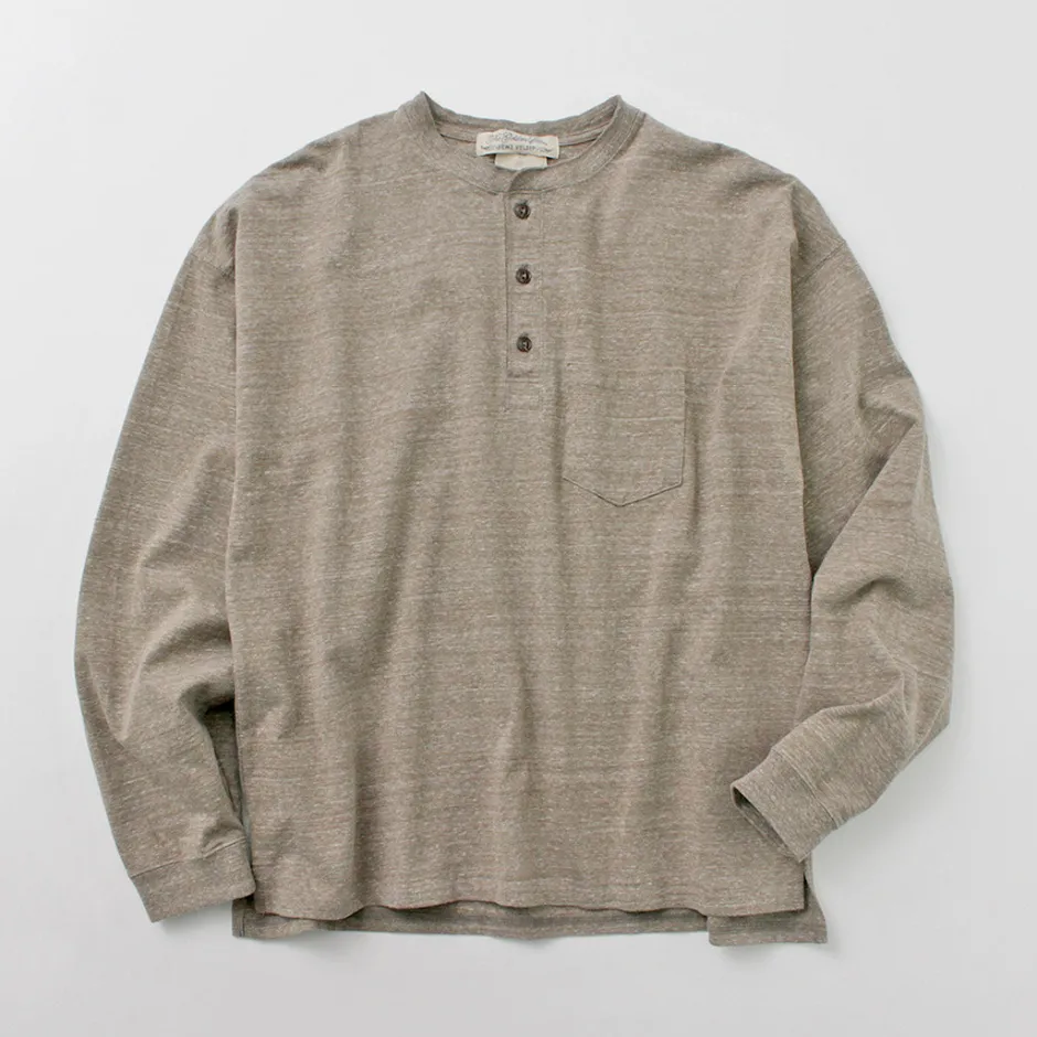 T-Shirts^REMI RELIEF / Melange Jersey Long Sleeve Henley Neck Pocket T-Shirt