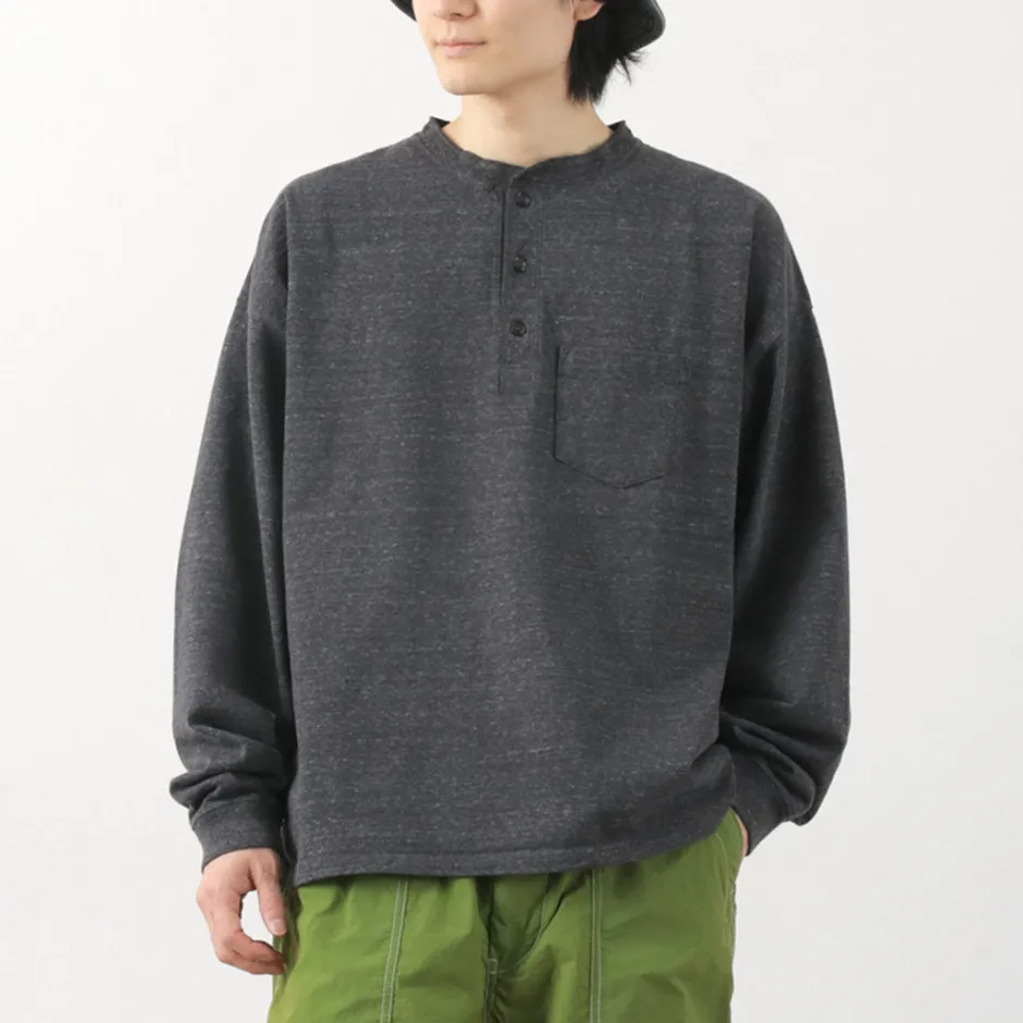 T-Shirts^REMI RELIEF / Melange Jersey Long Sleeve Henley Neck Pocket T-Shirt