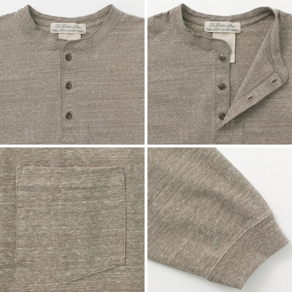 T-Shirts^REMI RELIEF / Melange Jersey Long Sleeve Henley Neck Pocket T-Shirt