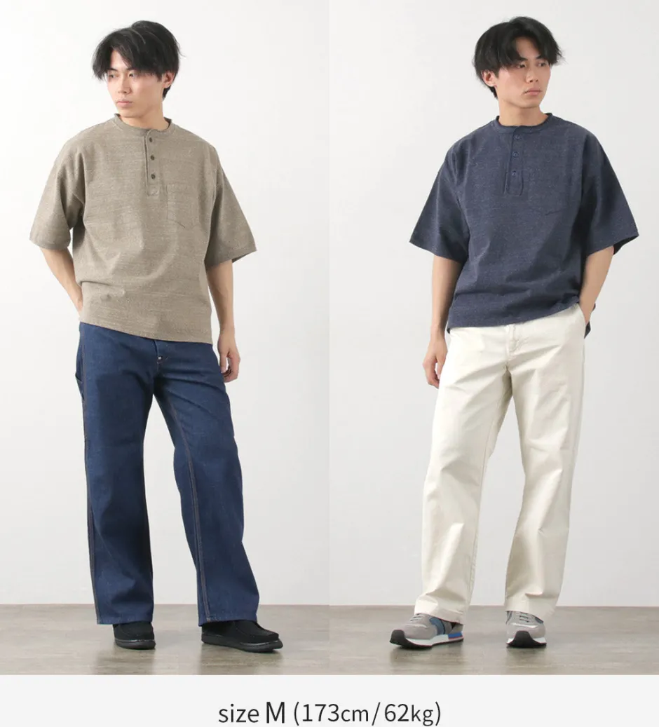 T-Shirts^REMI RELIEF / Melange jersey short sleeve henley neck pocket T-shirt