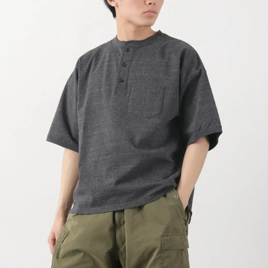 T-Shirts^REMI RELIEF / Melange jersey short sleeve henley neck pocket T-shirt
