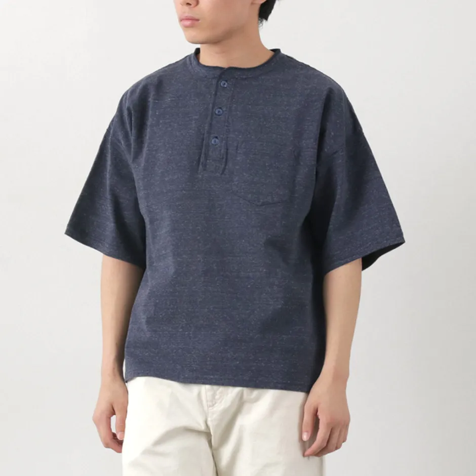 T-Shirts^REMI RELIEF / Melange jersey short sleeve henley neck pocket T-shirt
