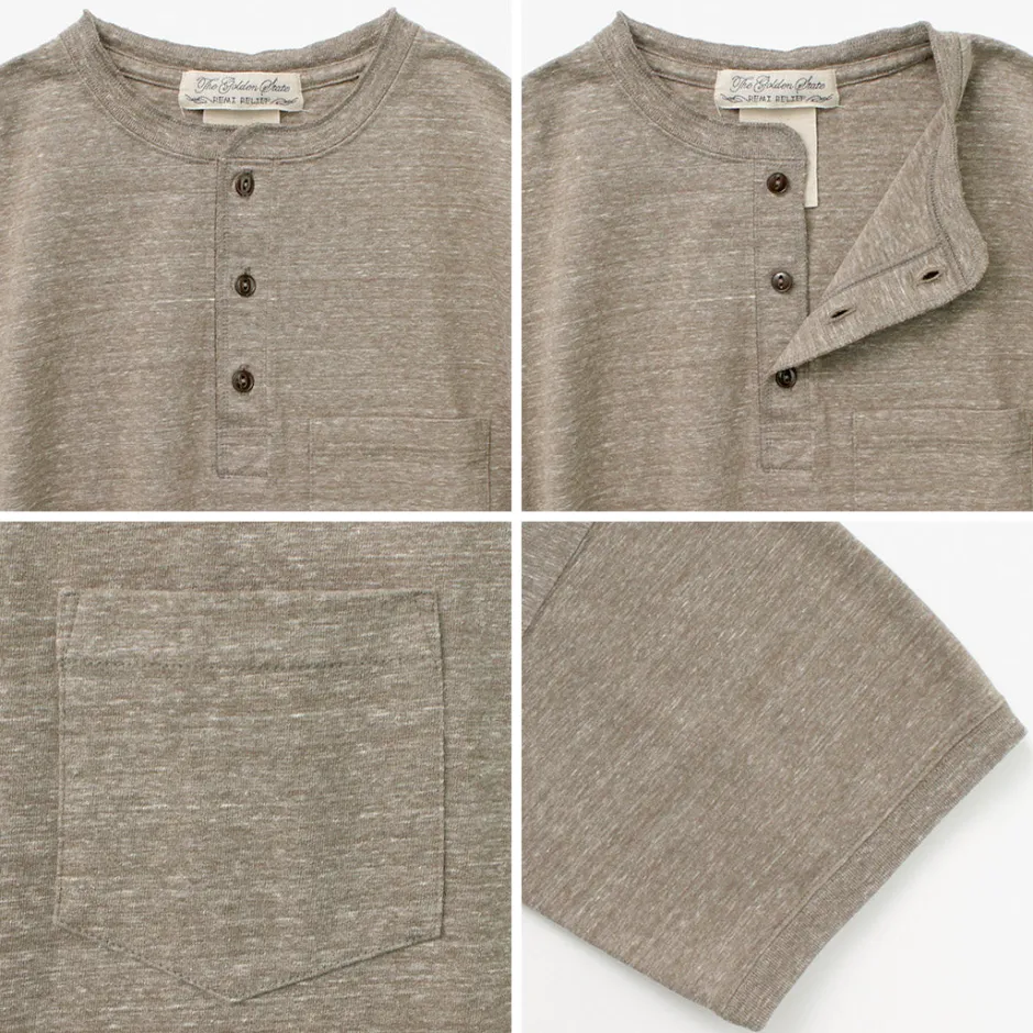 T-Shirts^REMI RELIEF / Melange jersey short sleeve henley neck pocket T-shirt