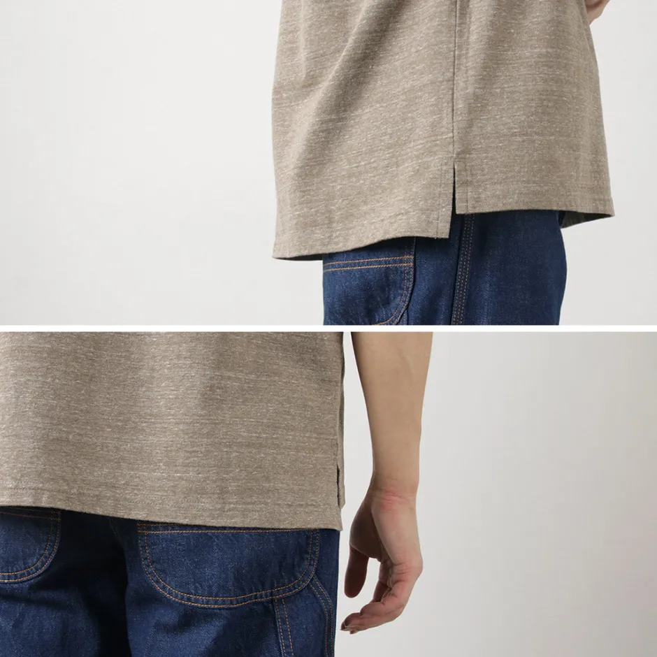 T-Shirts^REMI RELIEF / Melange jersey short sleeve henley neck pocket T-shirt
