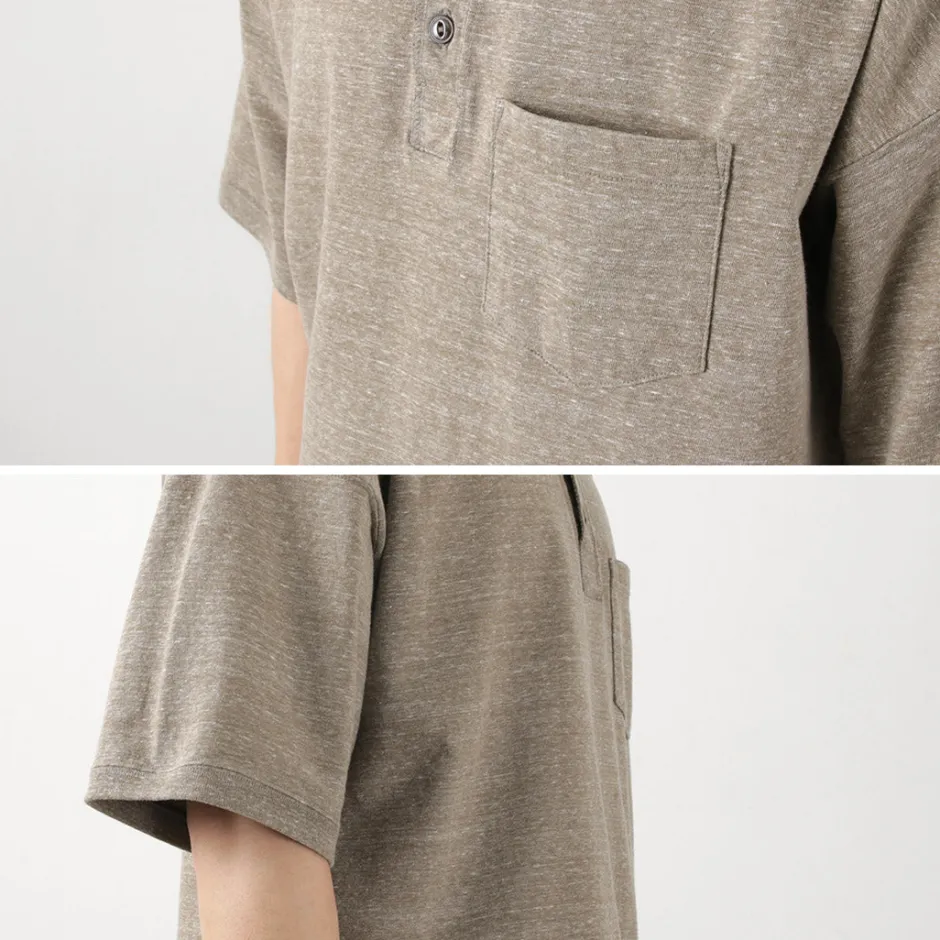 T-Shirts^REMI RELIEF / Melange jersey short sleeve henley neck pocket T-shirt