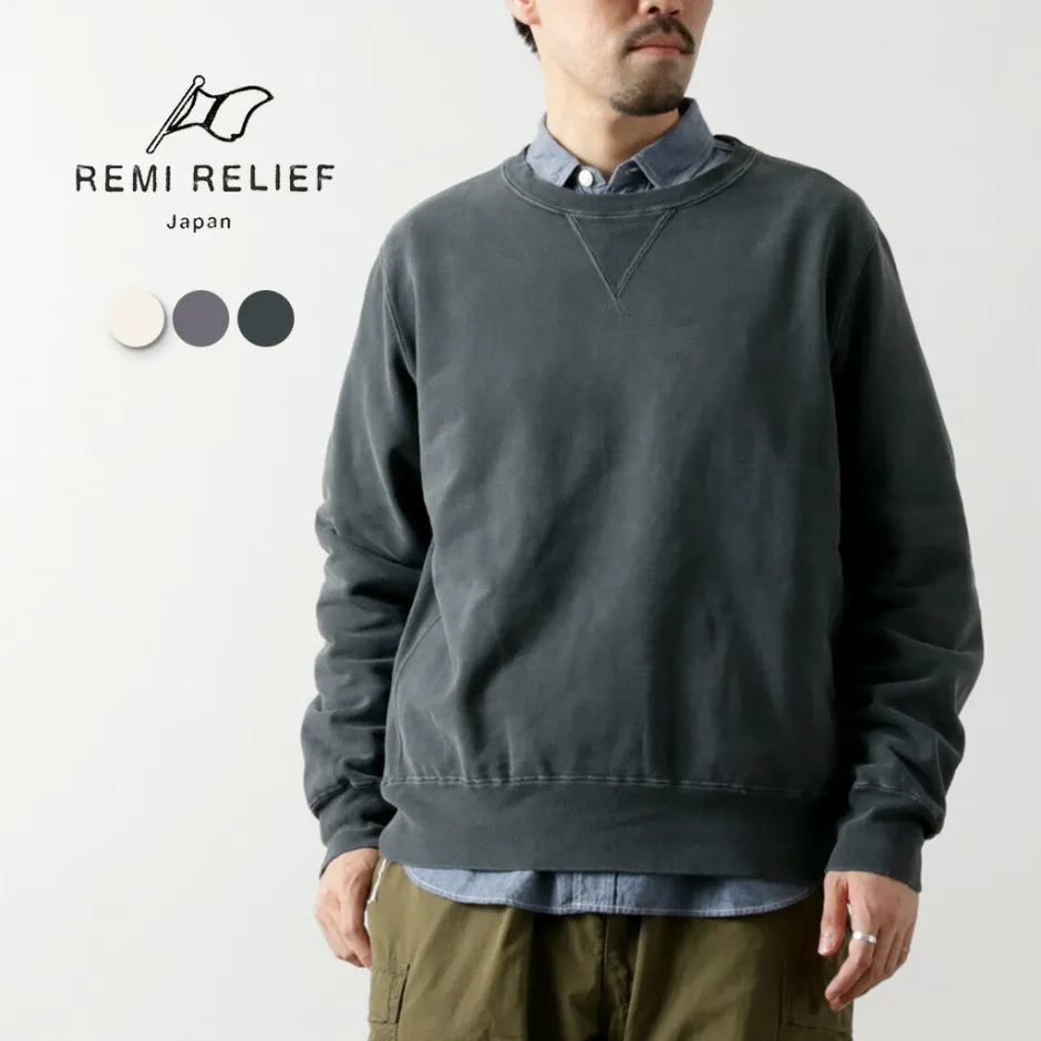 remi_relief__spfinished_pile_crew_solid_color_4.webp Sweatshirts^REMI RELIEF / SP-Finished Pile Crew (Solid Color)