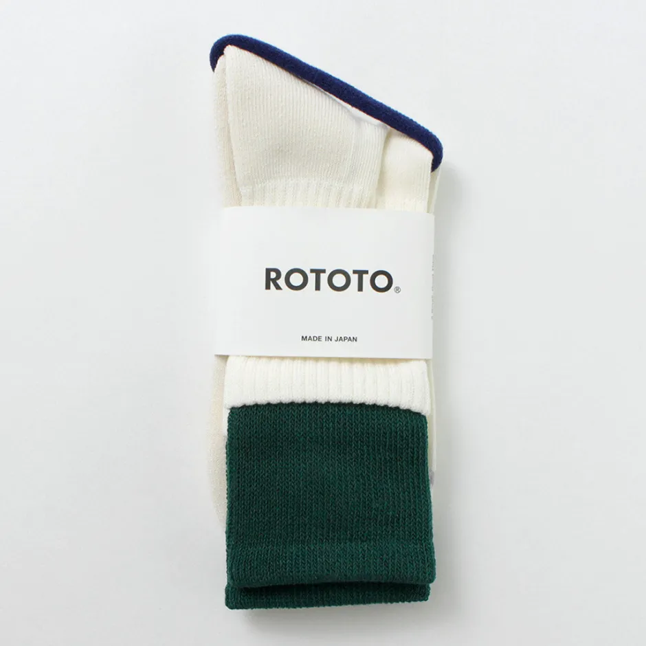 Socks^ROTOTO / R1421 Organic cotton double layer crew socks