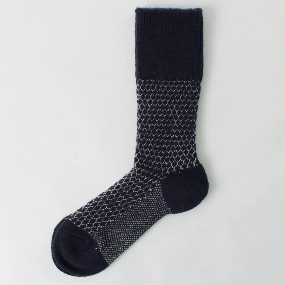 Socks^ROTOTO / Woolen Jacquard Crew Socks Popcorn