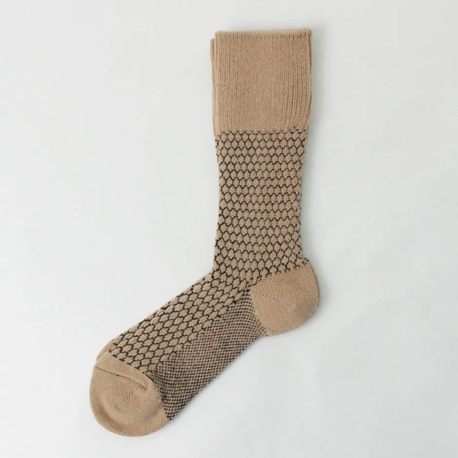 Socks^ROTOTO / Woolen Jacquard Crew Socks Popcorn