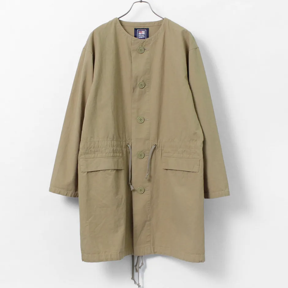 Coats^ROYAL NAVY / Snow camo collarless overcoat