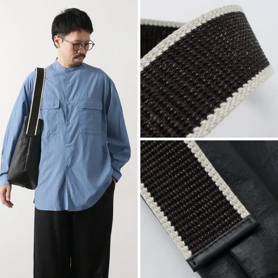 Shoulder Bags^SENTI / Dyneema Leather Box Type Shoulder Bag black