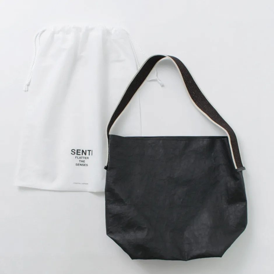 Shoulder Bags^SENTI / Dyneema Leather Box Type Shoulder Bag black