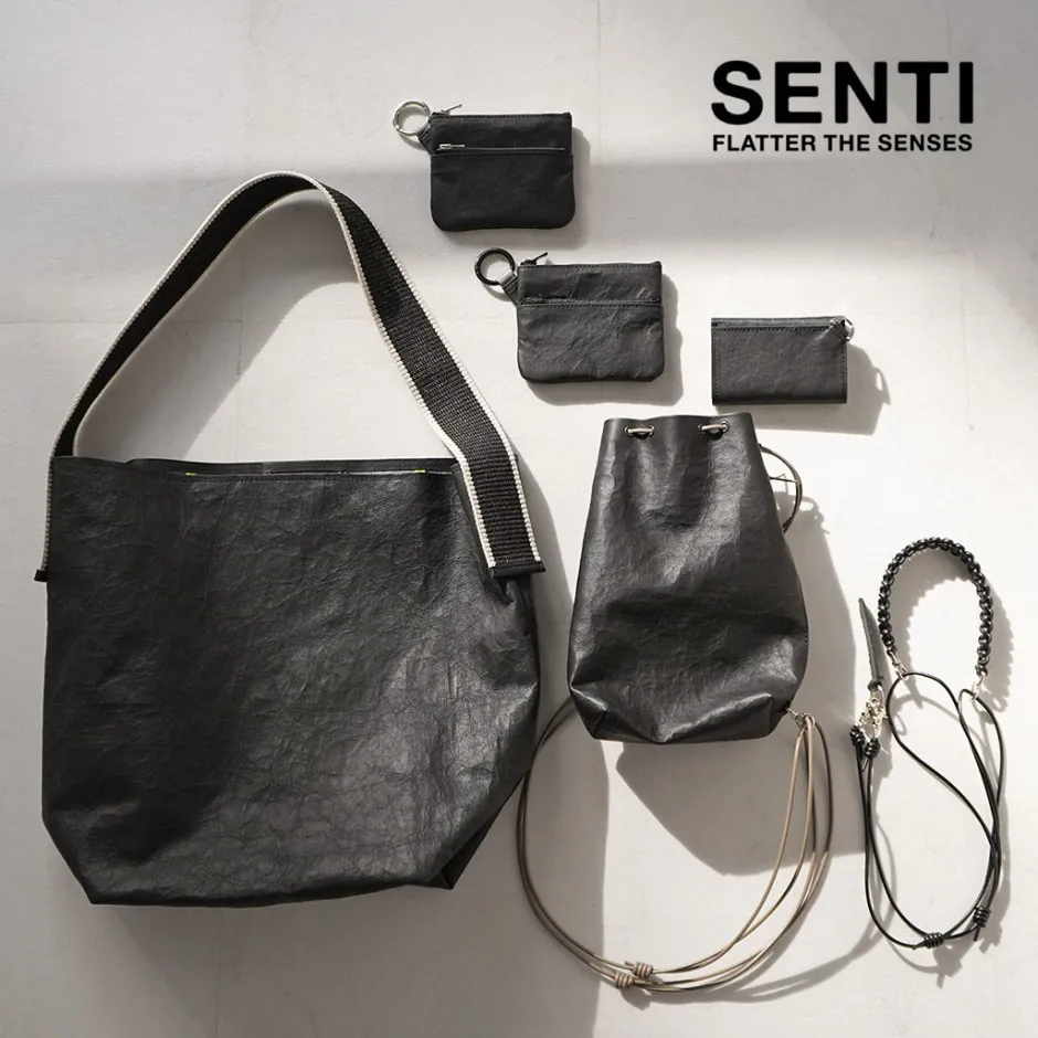 Shoulder Bags^SENTI / Dyneema Leather Box Type Shoulder Bag black