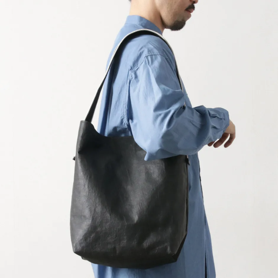 Shoulder Bags^SENTI / Dyneema Leather Box Type Shoulder Bag black