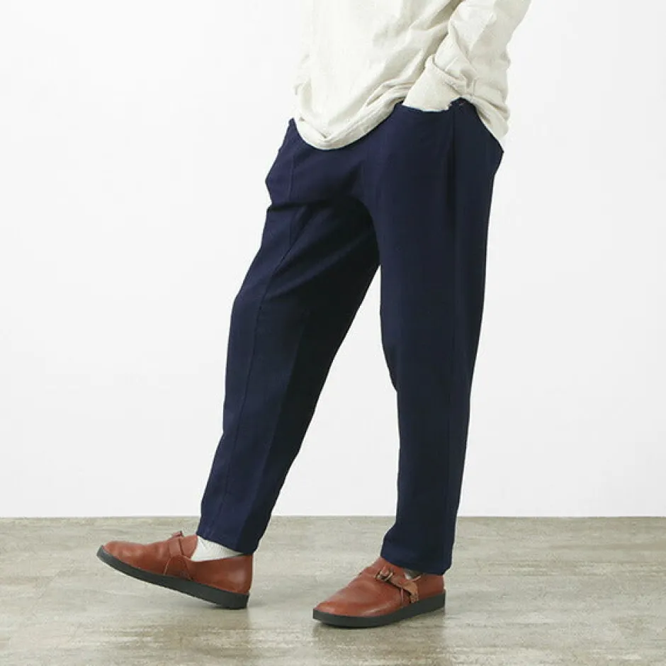 Trousers^SLOW HANDS / Denim Stretch Pile Wandering Pants navy