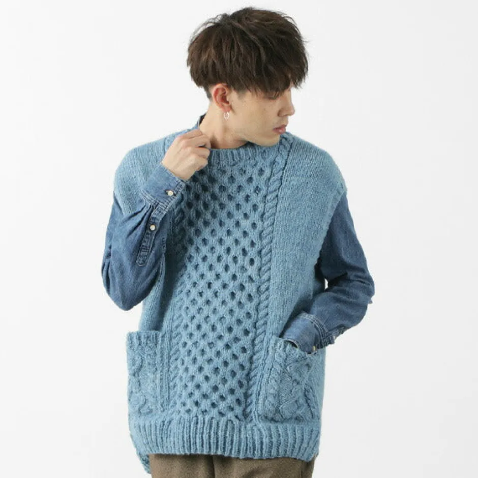 Sweatshirts^SLOW HANDS / Vegetable Dye Aran Drop Shoulder Knit Vest