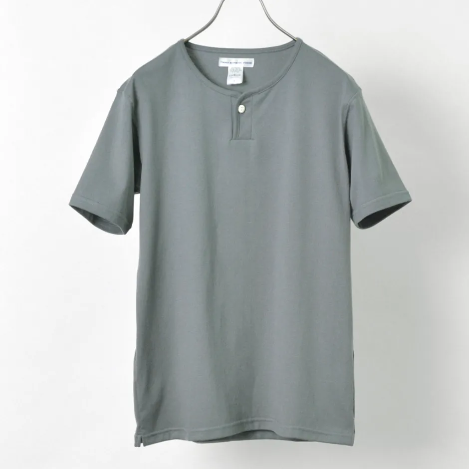 T-Shirts^TIEASY / Summer Knits Henley Short Sleeve T-shirt