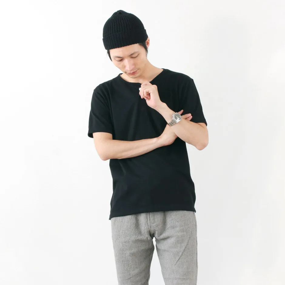 T-Shirts^TIEASY / Summer Knits Henley Short Sleeve T-shirt