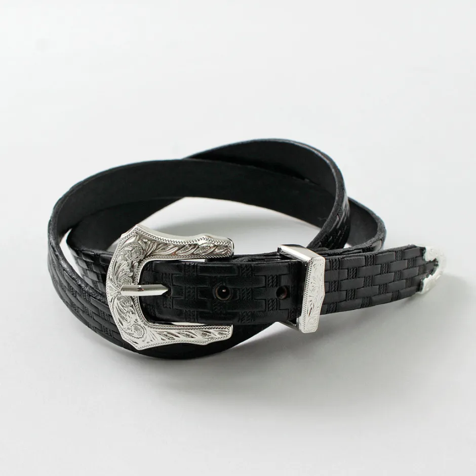 Belts^TORY LEATHER / 3/4 inch Western Belt Basket Weave black