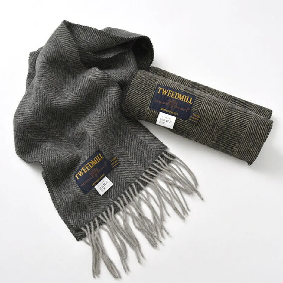 Scarfs^TWEED MILL / Lamb Wool Scarf Herringbone