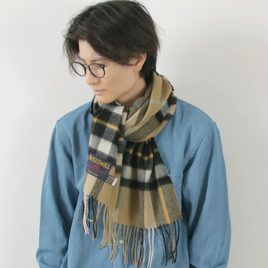 Scarfs^TWEED MILL / Lambs Wool Plaid Scarf