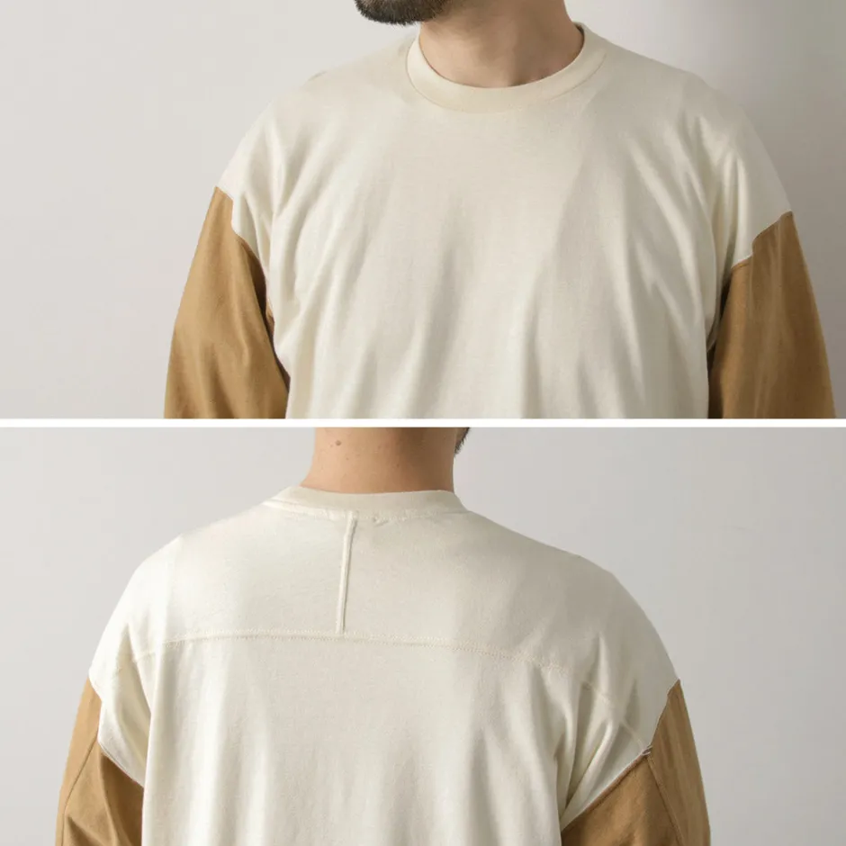 T-Shirts^UNDYED / Long Sleeve Combi T-Shirt Colored Organic Cotton