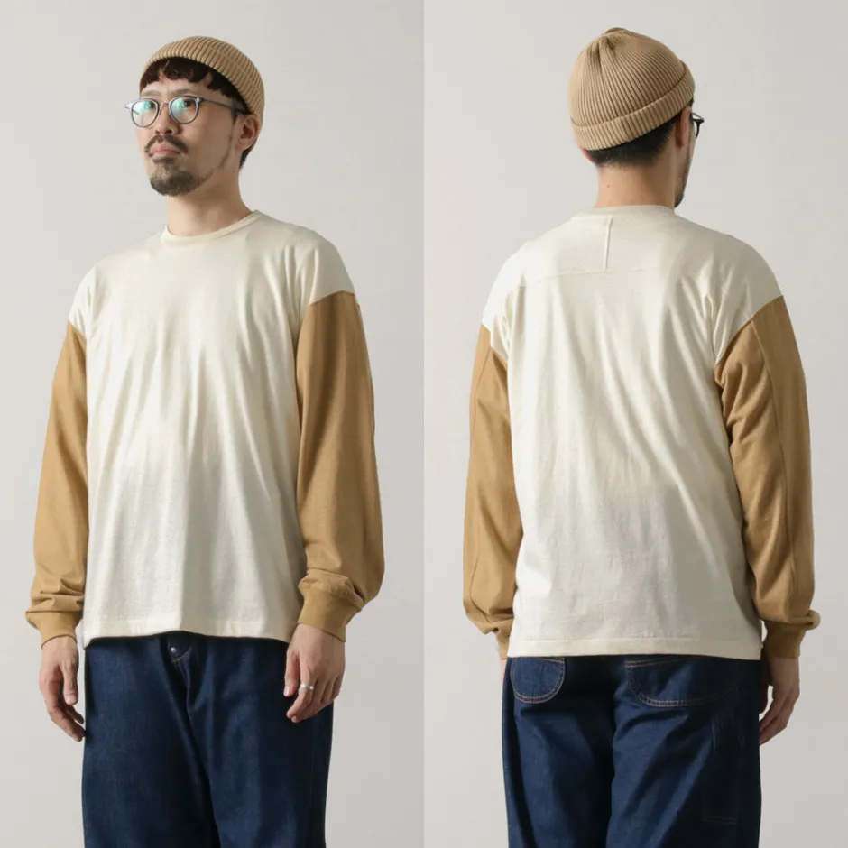 T-Shirts^UNDYED / Long Sleeve Combi T-Shirt Colored Organic Cotton