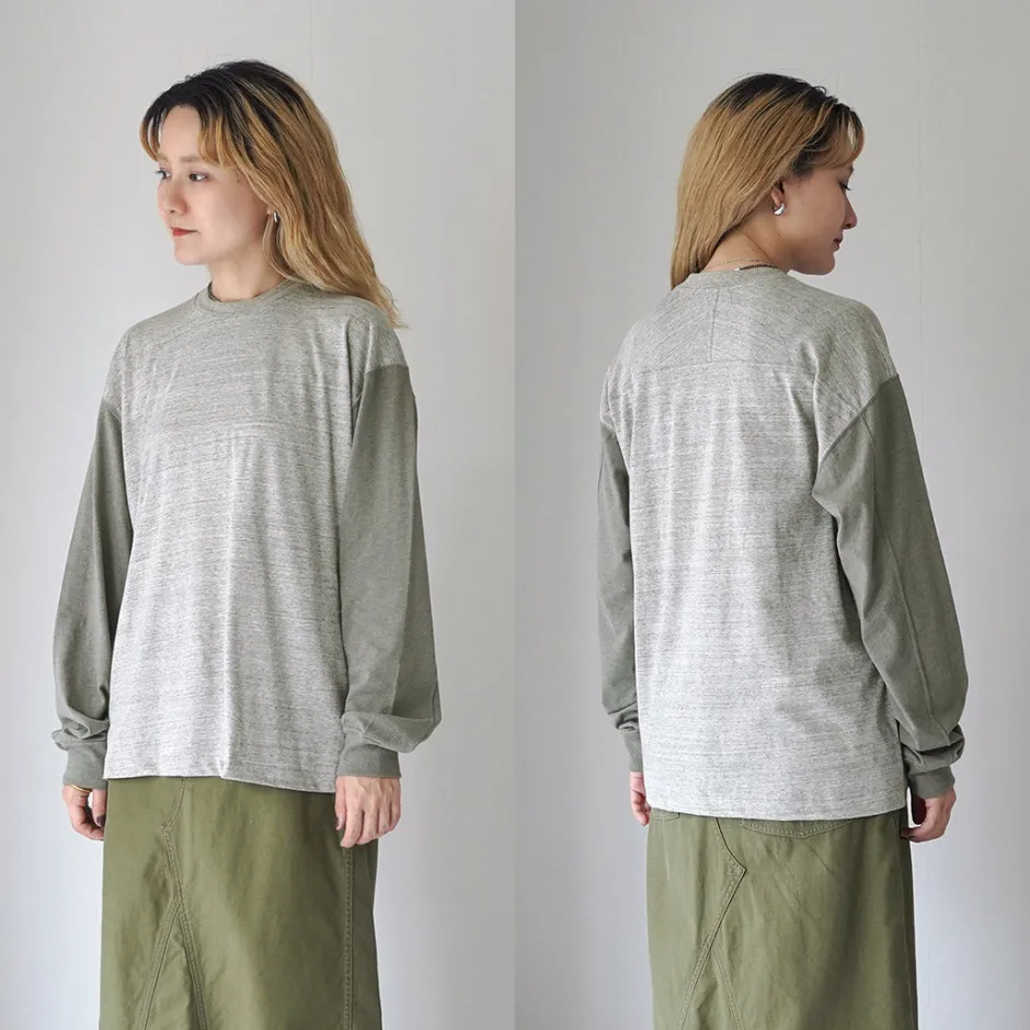 T-Shirts^UNDYED / Long Sleeve Combi T-Shirt Colored Organic Cotton