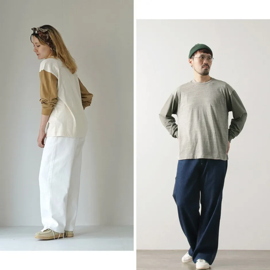T-Shirts^UNDYED / Long Sleeve Combi T-Shirt Colored Organic Cotton