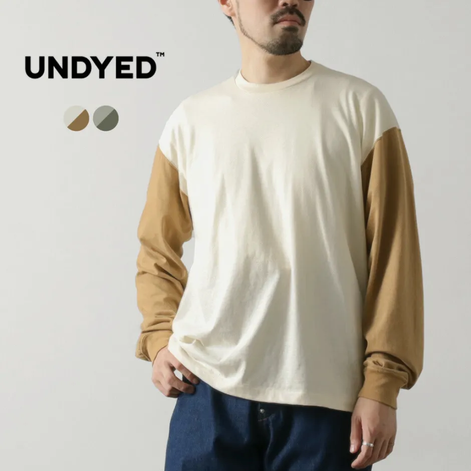 T-Shirts^UNDYED / Long Sleeve Combi T-Shirt Colored Organic Cotton