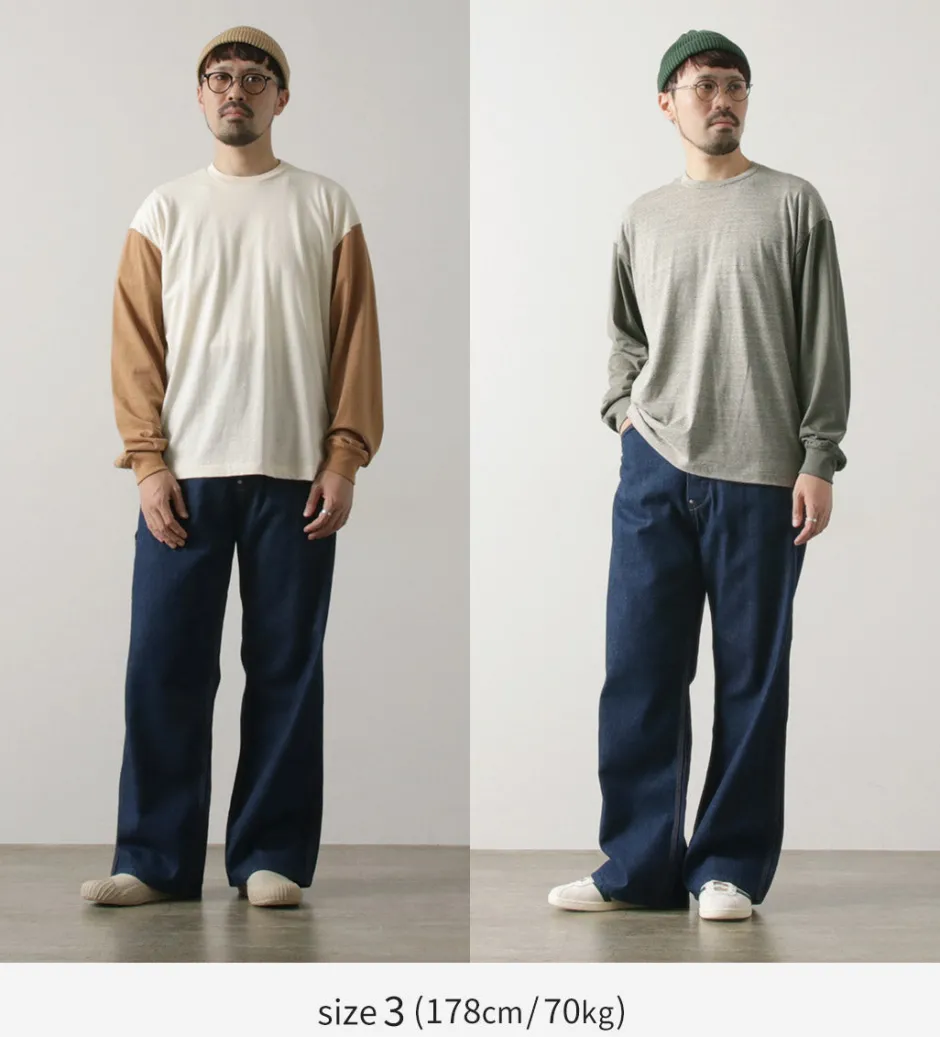T-Shirts^UNDYED / Long Sleeve Combi T-Shirt Colored Organic Cotton