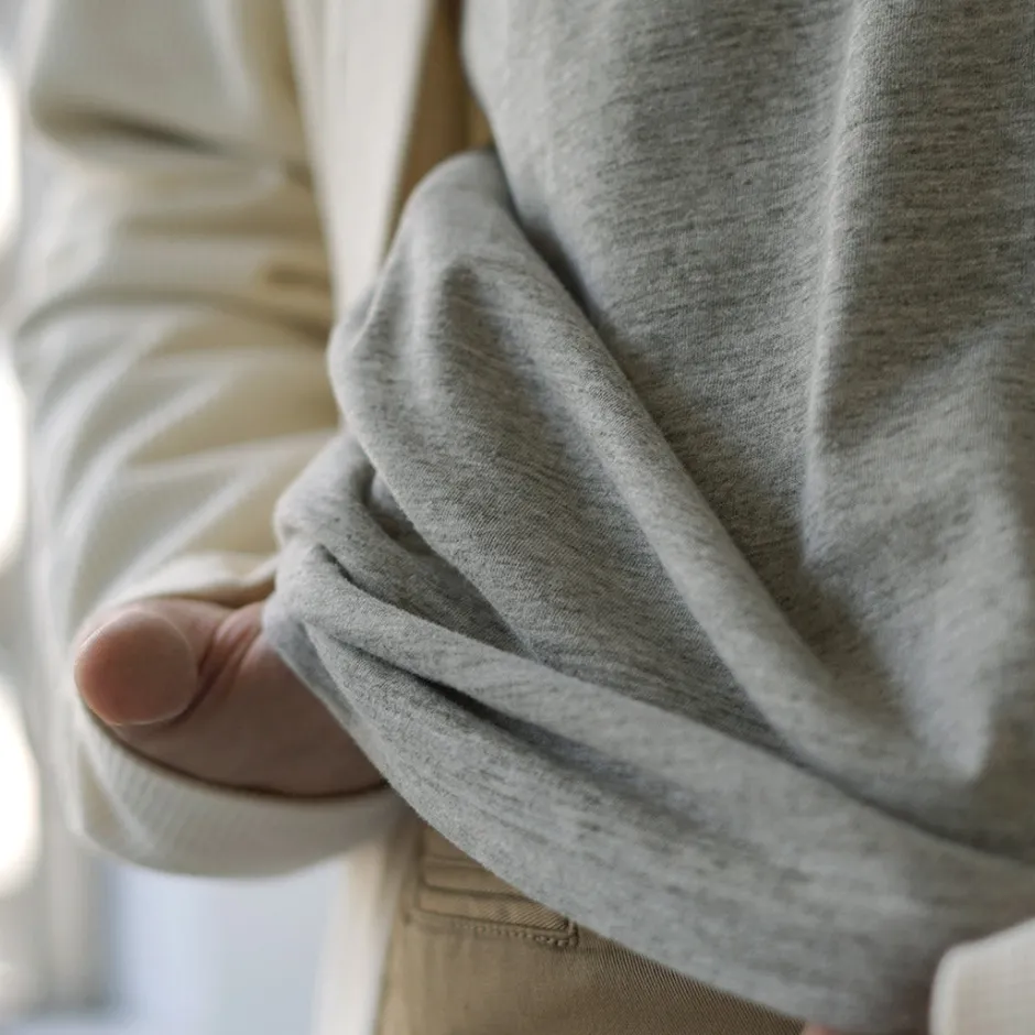 T-Shirts^UNDYED / Long Sleeve Combi T-Shirt Colored Organic Cotton