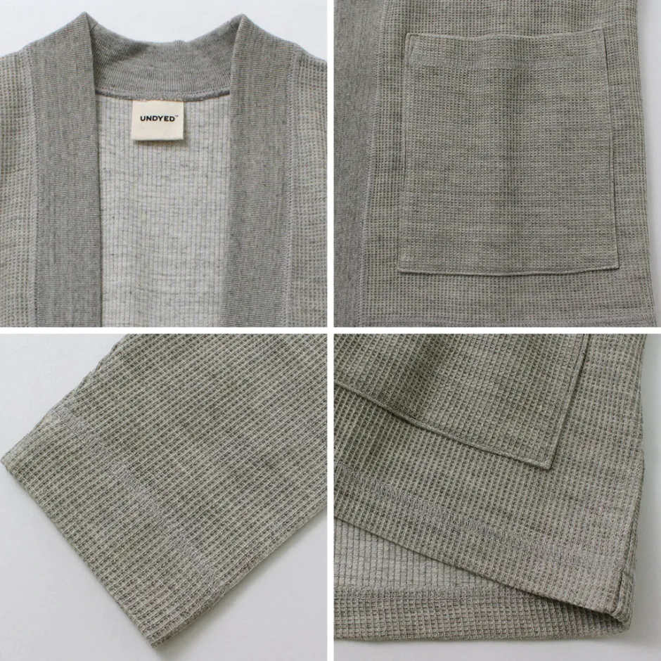 Cardigans^UNDYED / Waffle Cardigan Colored Organic Cotton