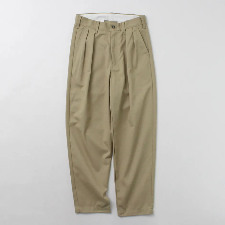 Work Pants & Chinos^UNIVERSAL OVERALL / Heritage T/C Relaxed 2-Tuck Trousers STONE CARVER