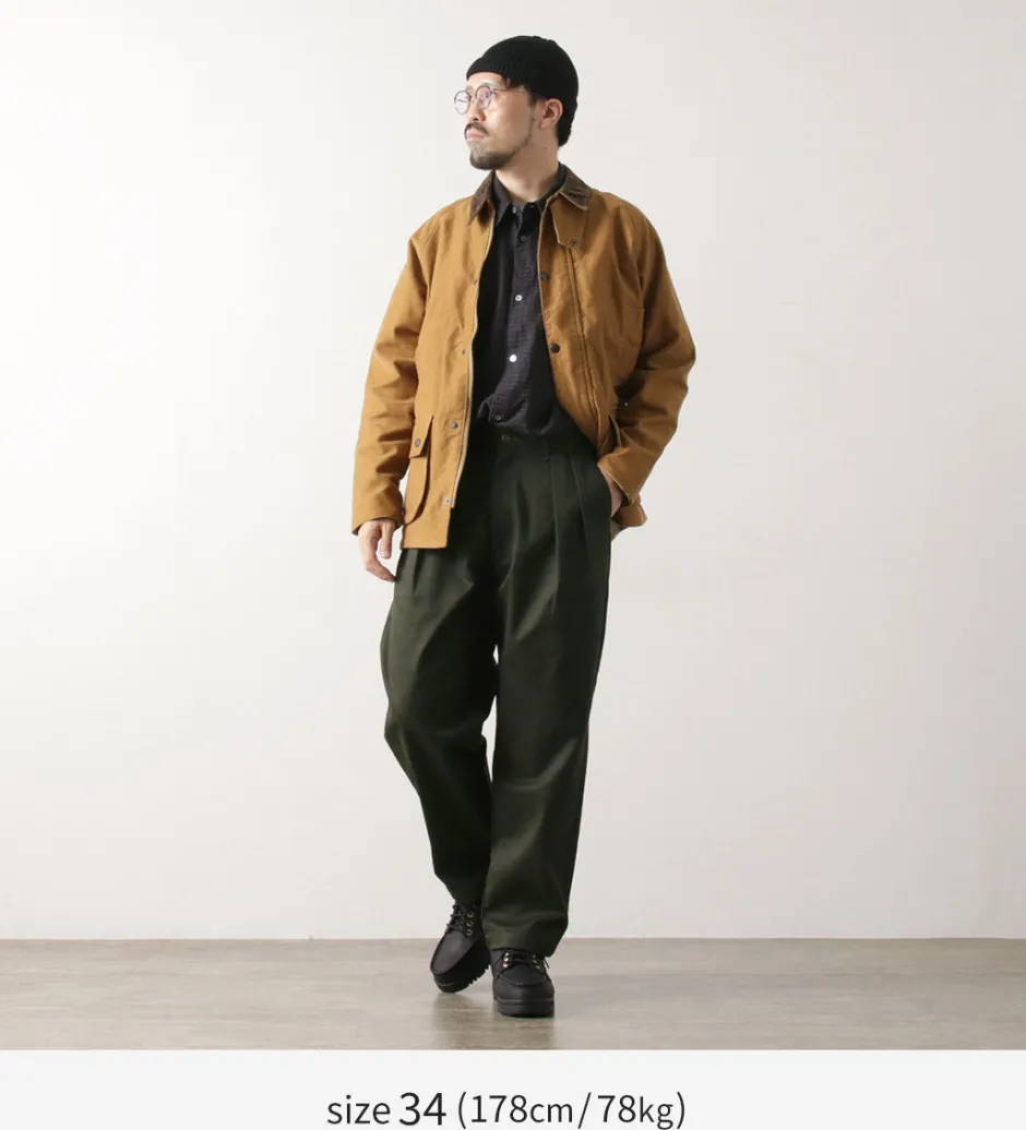 Work Pants & Chinos^UNIVERSAL OVERALL / Heritage T/C Relaxed 2-Tuck Trousers STONE CARVER