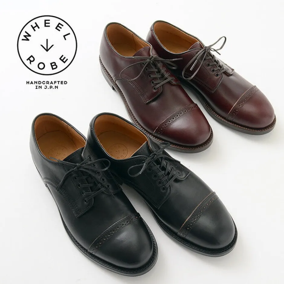 wheelrobe__punched_cap_toe_derby_shoes_2.webp Leather Shoes & Boots^WHEELROBE / Punched Cap Toe Derby Shoes