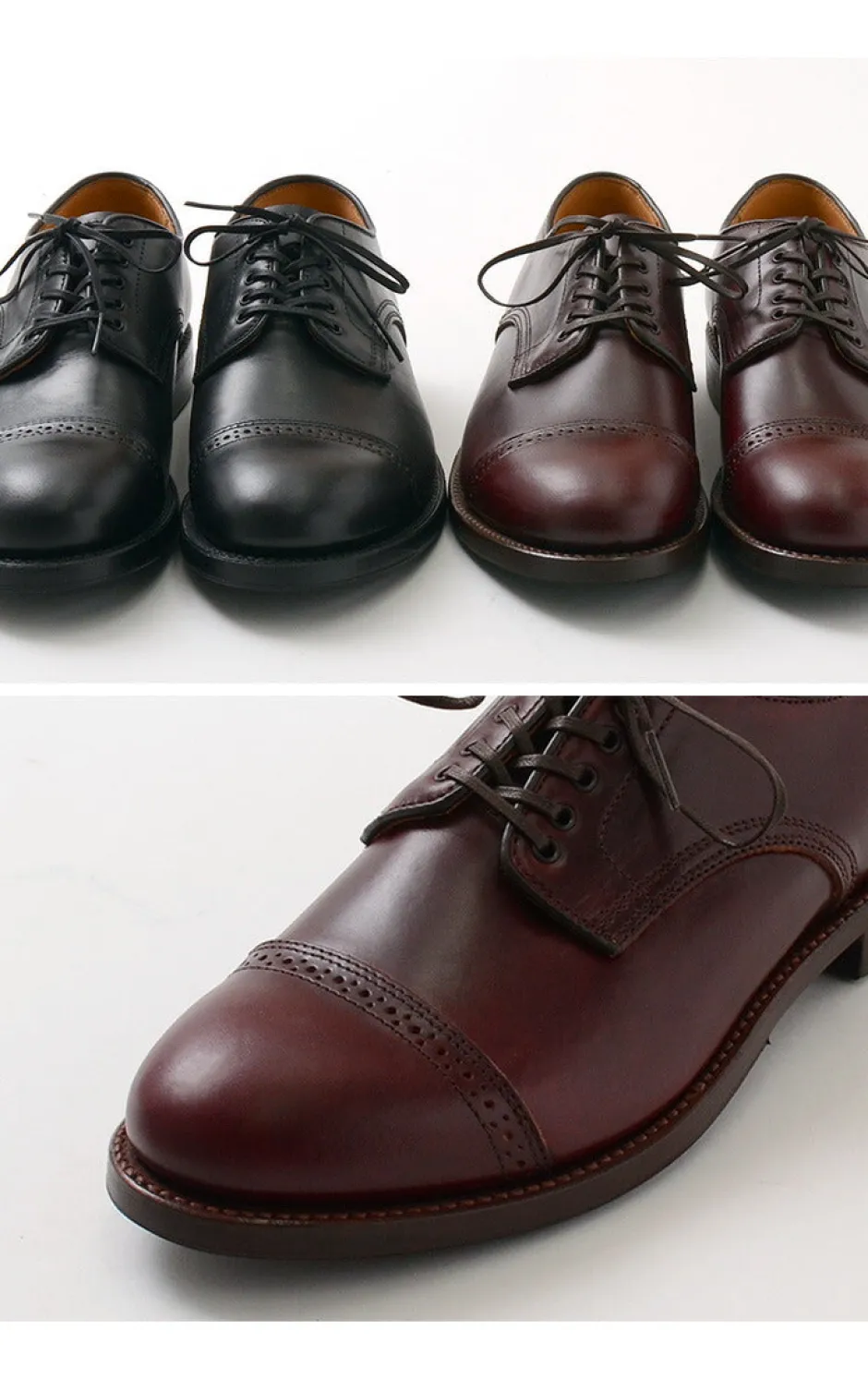 wheelrobe__punched_cap_toe_derby_shoes_6.webp Leather Shoes & Boots^WHEELROBE / Punched Cap Toe Derby Shoes