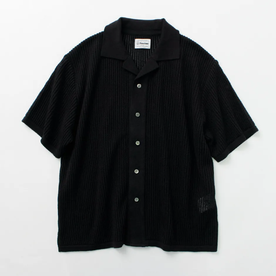 Shirts^YONETOMI NEW BASIC / Cotton SUKASHI Knit Shirt