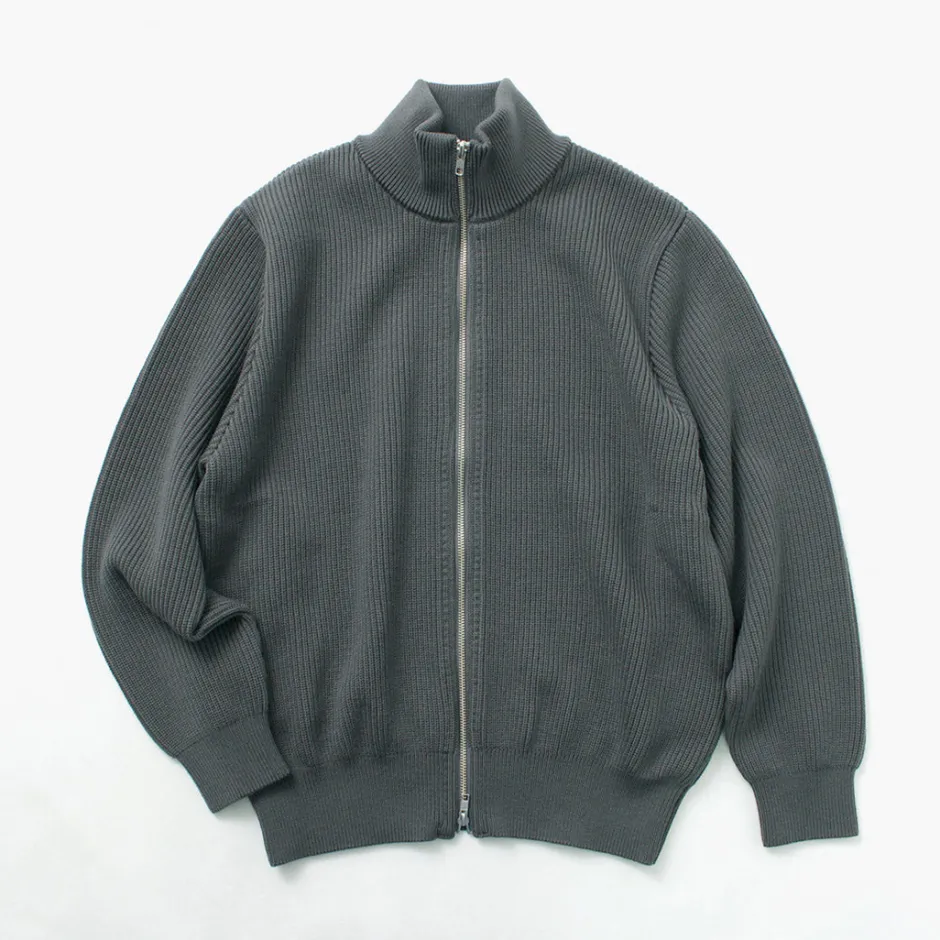 Knits^YONETOMI NEW BASIC / Extra Fine Wool Ribbed Knit Blouson