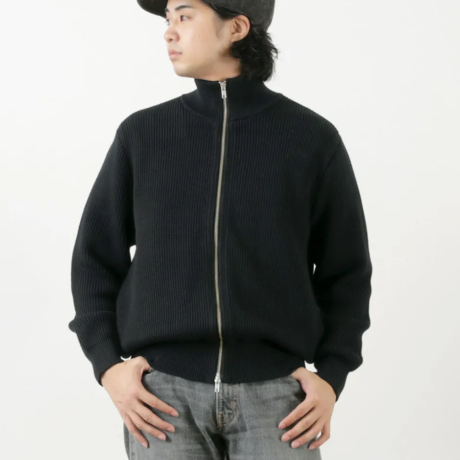 Knits^YONETOMI NEW BASIC / Extra Fine Wool Ribbed Knit Blouson