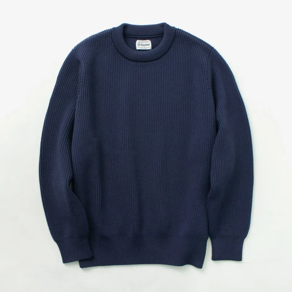 Knits^YONETOMI NEW BASIC / Extra Fine Wool Ribbed Knit Pullover